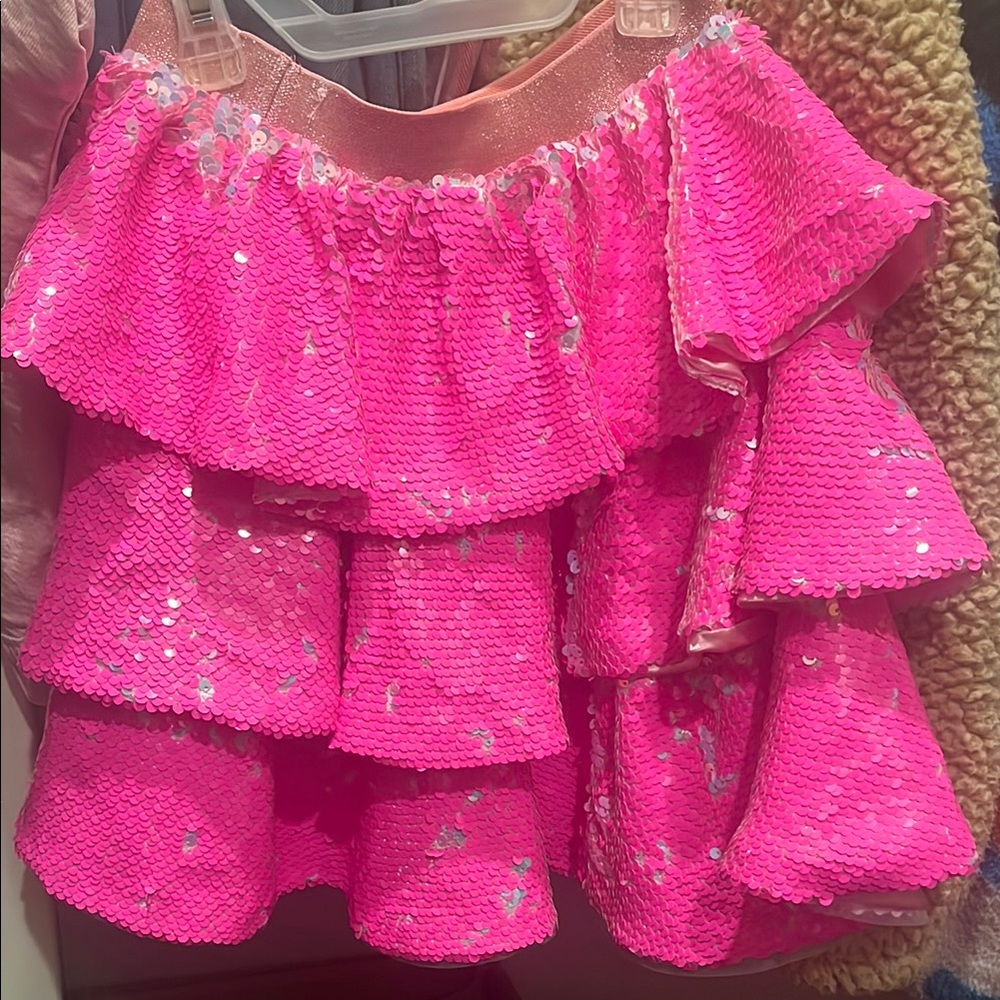 Lola + The Boys Pink Sequin Skirt